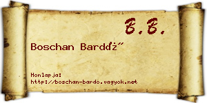 Boschan Bardó névjegykártya